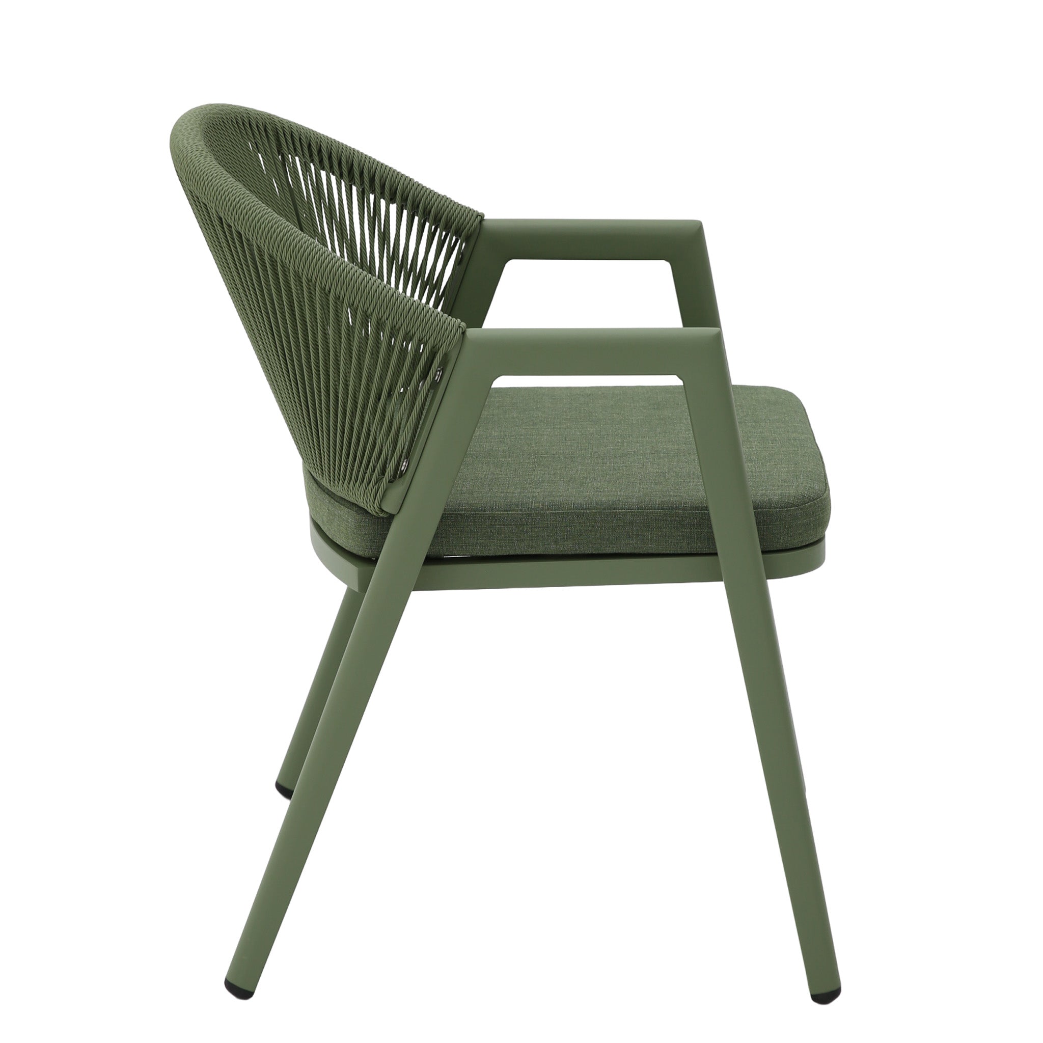 Set of 2 - Olvian Green Rattan Outdoor Dining Chair - Sand Green Cushion Outdoor Chair Kito-Core