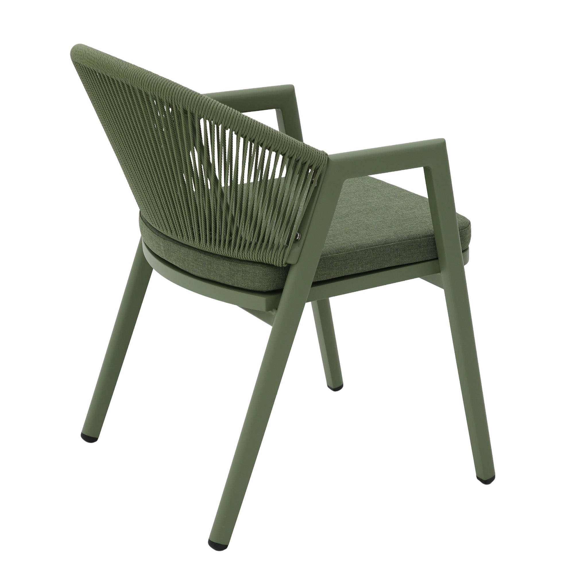 Set of 2 - Olvian Green Rattan Outdoor Dining Chair - Sand Green Cushion Outdoor Chair Kito-Core