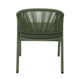 Set of 2 - Olvian Green Rattan Outdoor Dining Chair - Sand Green Cushion Outdoor Chair Kito-Core