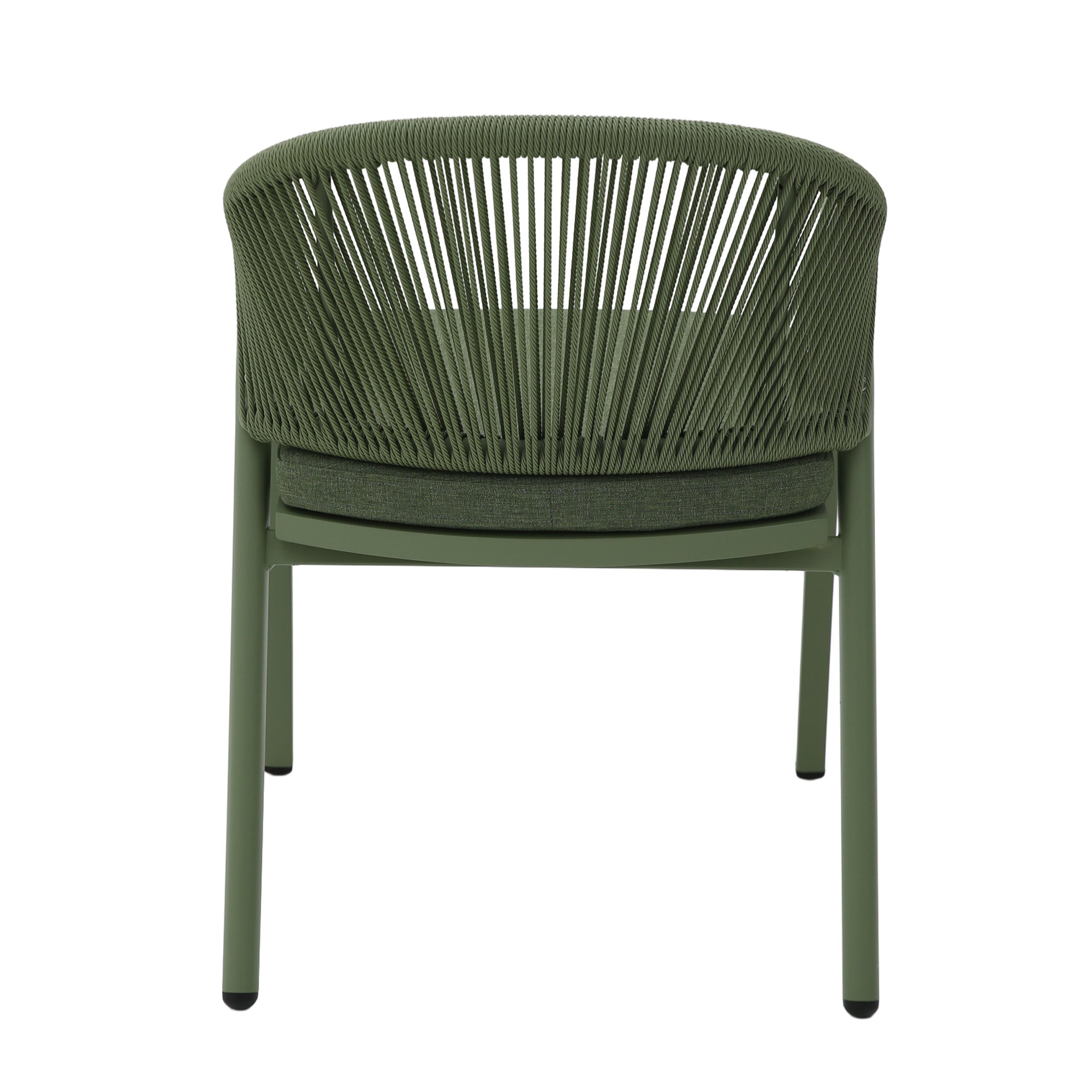 Set of 2 - Olvian Green Rattan Outdoor Dining Chair - Sand Green Cushion Outdoor Chair Kito-Core