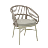 Set of 2 - Tervina Rattan Outdoor Dining Chair - Beige Cushion Outdoor Chair Kito-Core