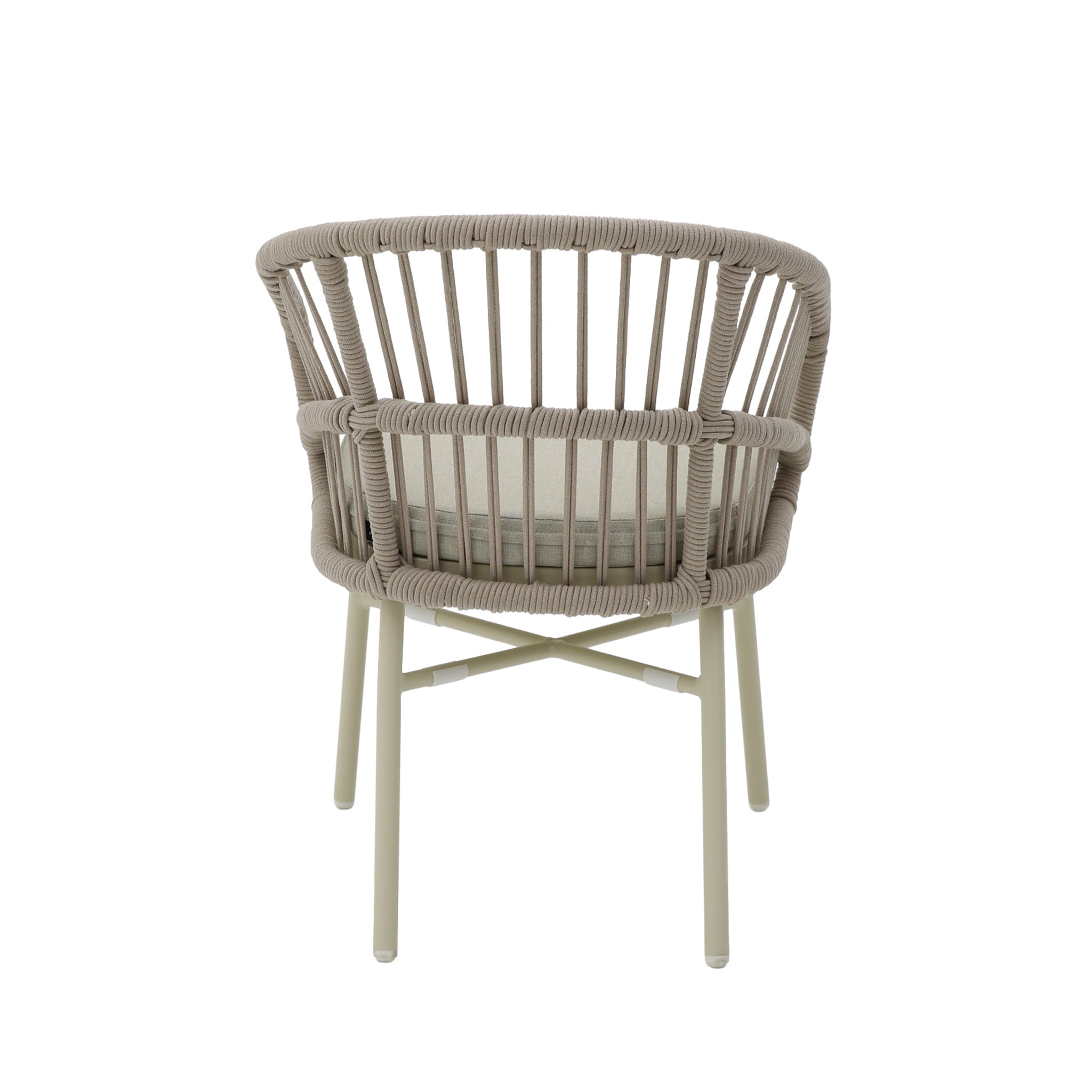 Set of 2 - Tervina Rattan Outdoor Dining Chair - Beige Cushion Outdoor Chair Kito-Core
