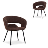 Set of 2 - Dalca Black Dining Chair - Moss Brown Dining Chair Freehold-Core