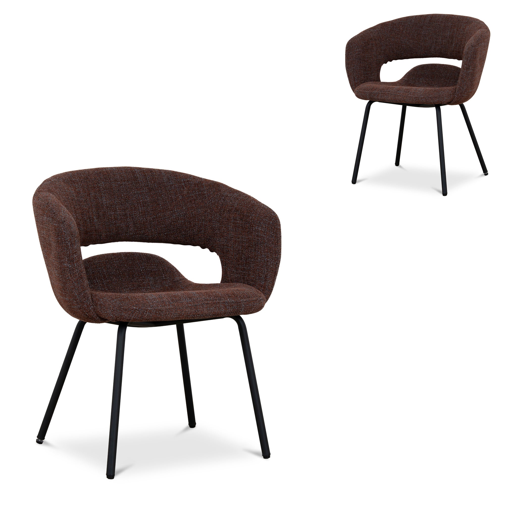Set of 2 - Dalca Black Dining Chair - Moss Brown Dining Chair Freehold-Core