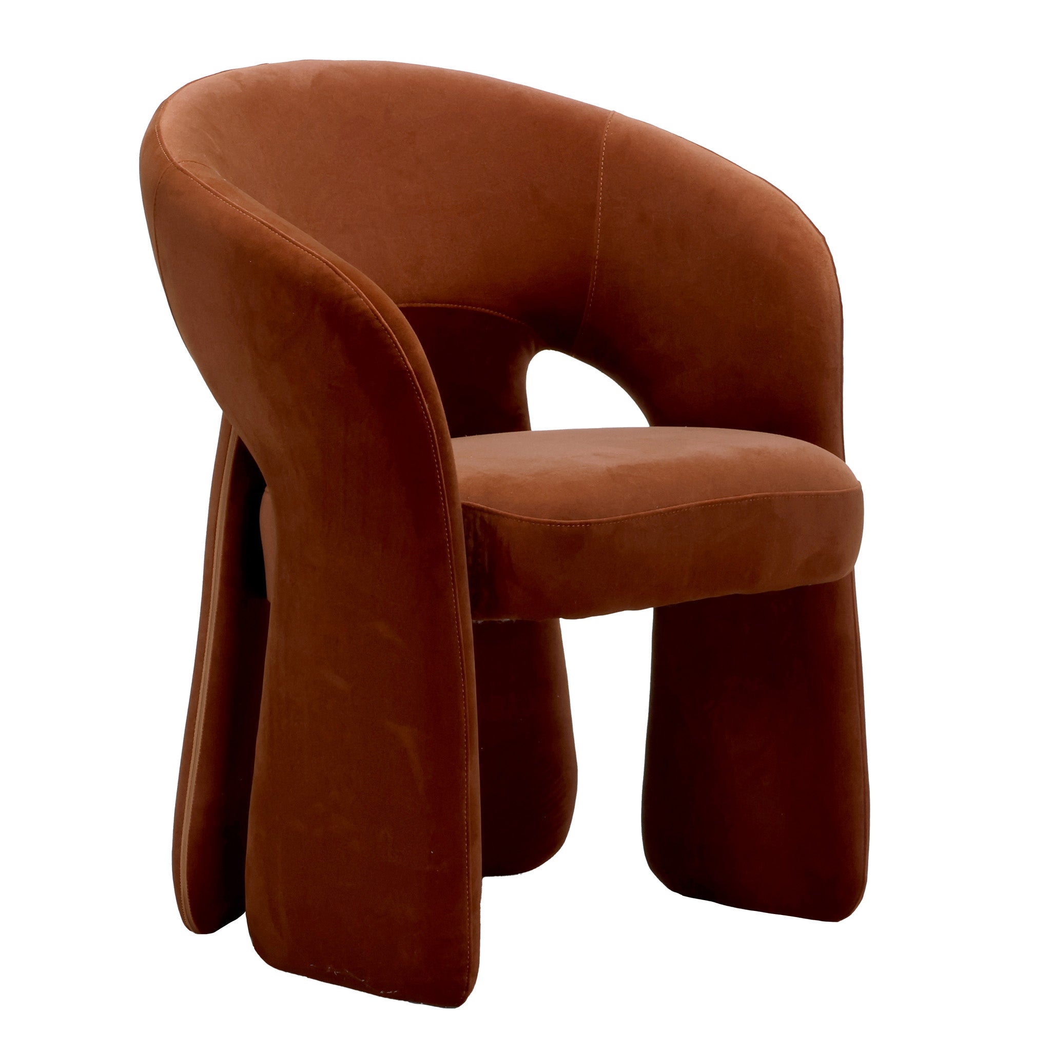 Undine Fabric Dining Chair - Burnt Brown Dining Chair Freehold-Core