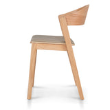 Set of 2 - Davis Natural Dining Chair - Olive Seat Dining Chair Swady-Core