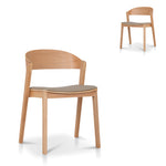 Set of 2 - Davis Natural Dining Chair - Latte Seat Dining Chair Swady-Core