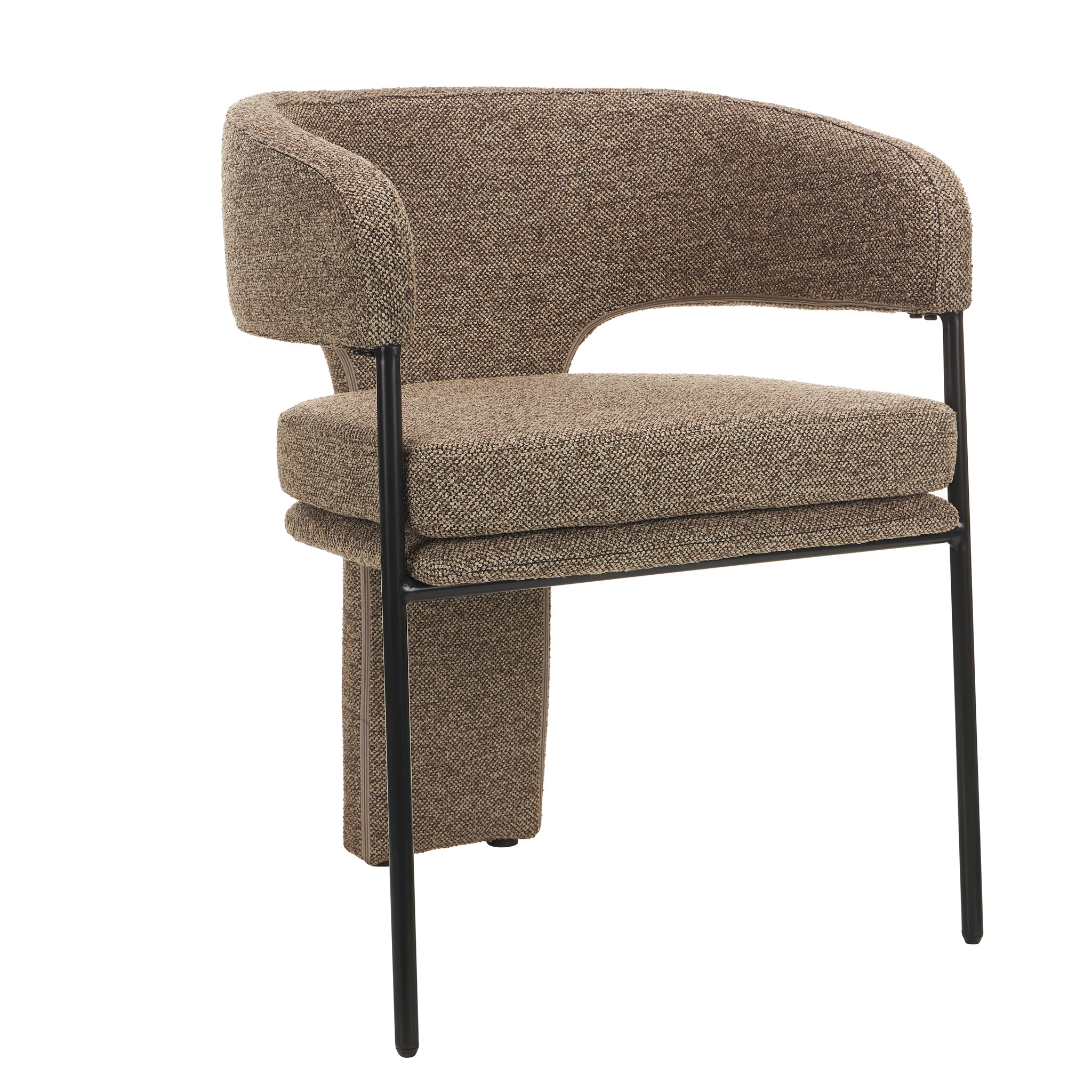 Set of 2 - Lorvain Fabric Dining Chair - Cobble Chocolate Dining Chairs Mars-Core