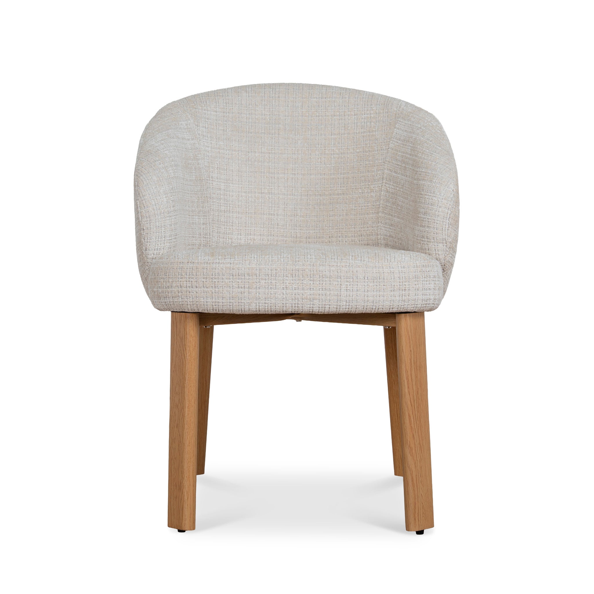 Set of 2 - Bruna Natural Dining Chair - Ivory Beige Dining Chair Cino-Core