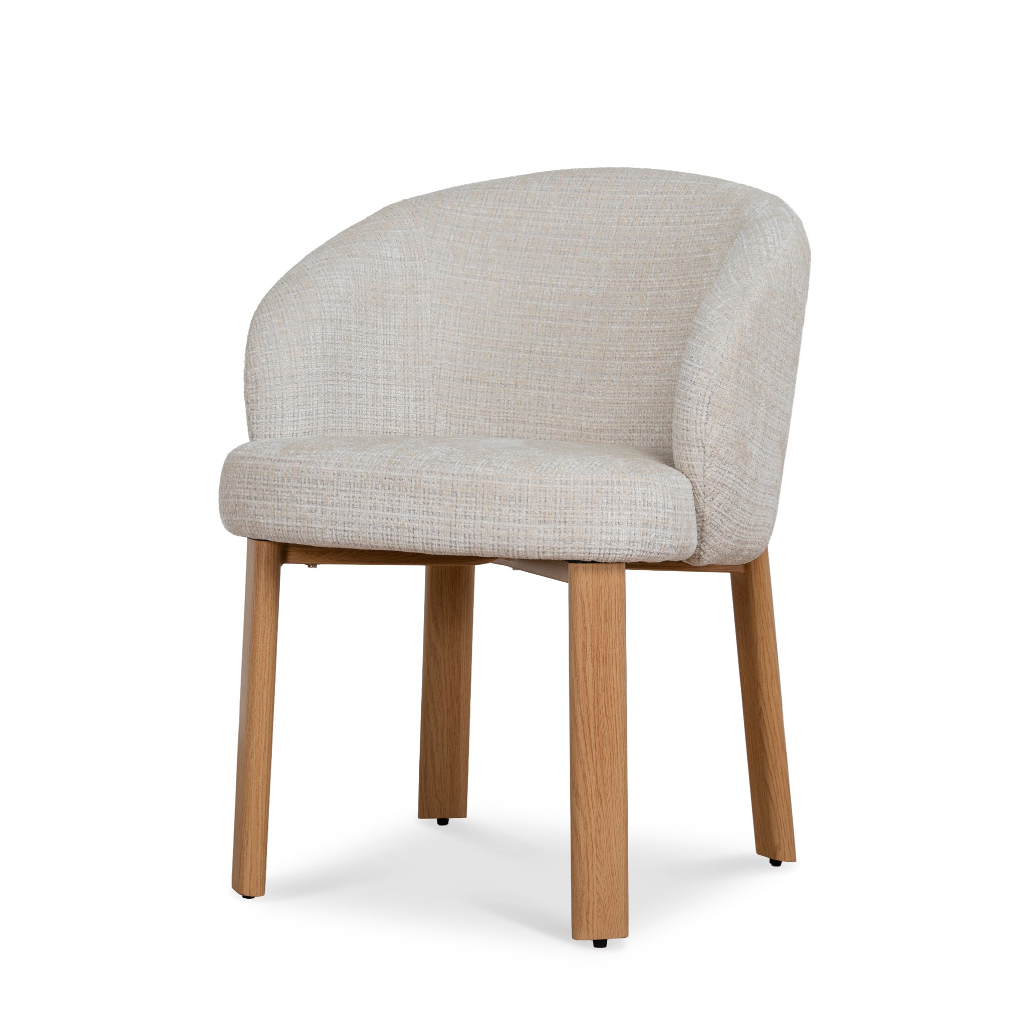Set of 2 - Bruna Natural Dining Chair - Ivory Beige Dining Chair Cino-Core