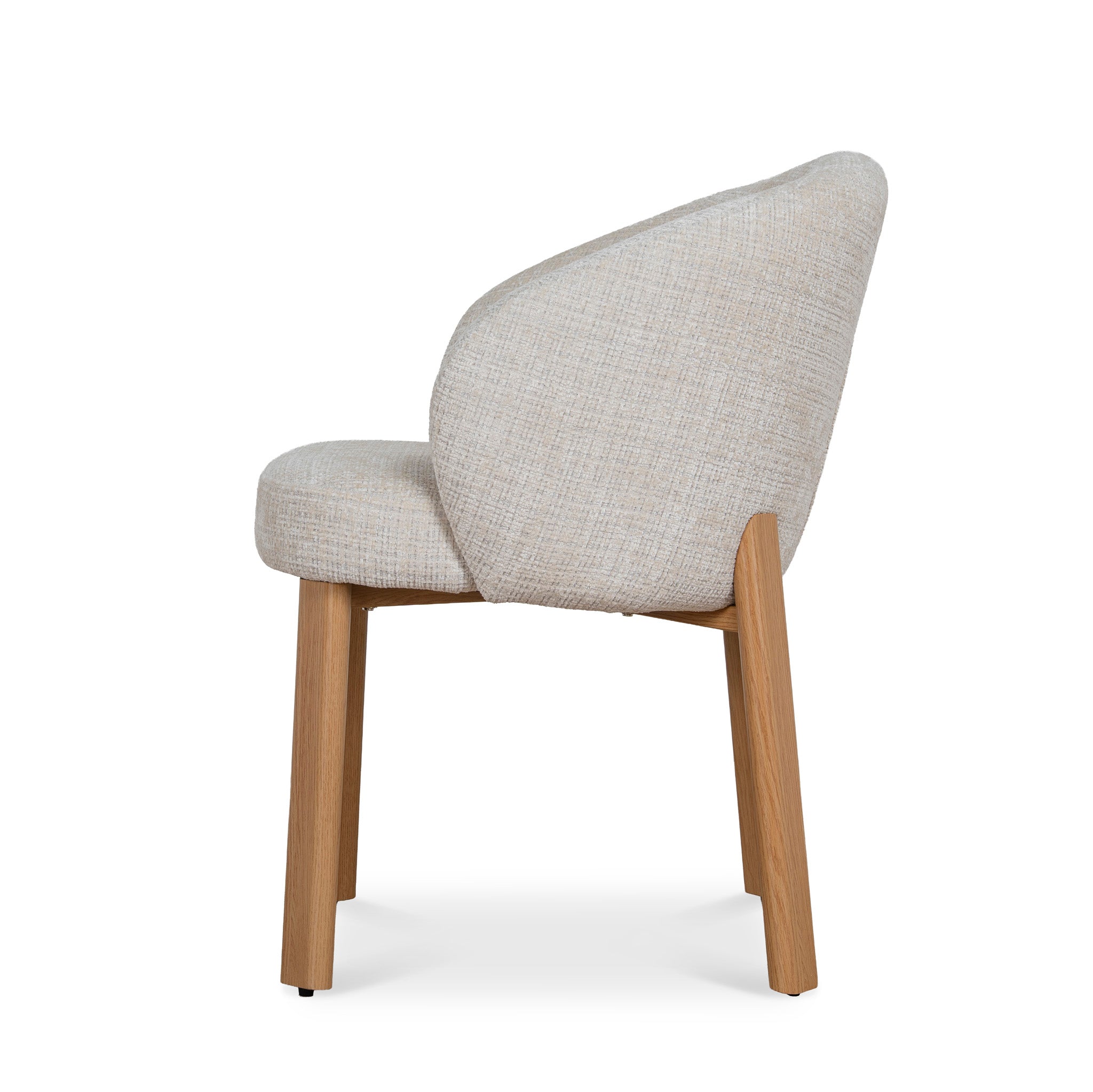 Set of 2 - Bruna Natural Dining Chair - Ivory Beige Dining Chair Cino-Core