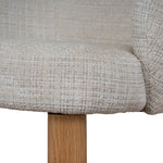 Set of 2 - Bruna Natural Dining Chair - Ivory Beige Dining Chair Cino-Core