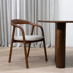 Set of 2 - Rowan Walnut Dining Chair - Naxos Beige Dining Chair Naxos-Core