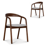 Set of 2 - Rowan Walnut Dining Chair - Naxos Beige Dining Chair Naxos-Core
