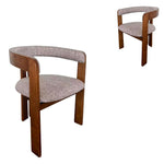 Set of 2 - Roux Distressed Walnut Dining Armchair - California Taupe Hanson-Core