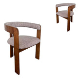 Set of 2 - Roux Distressed Walnut Dining Armchair - California Taupe Hanson-Core