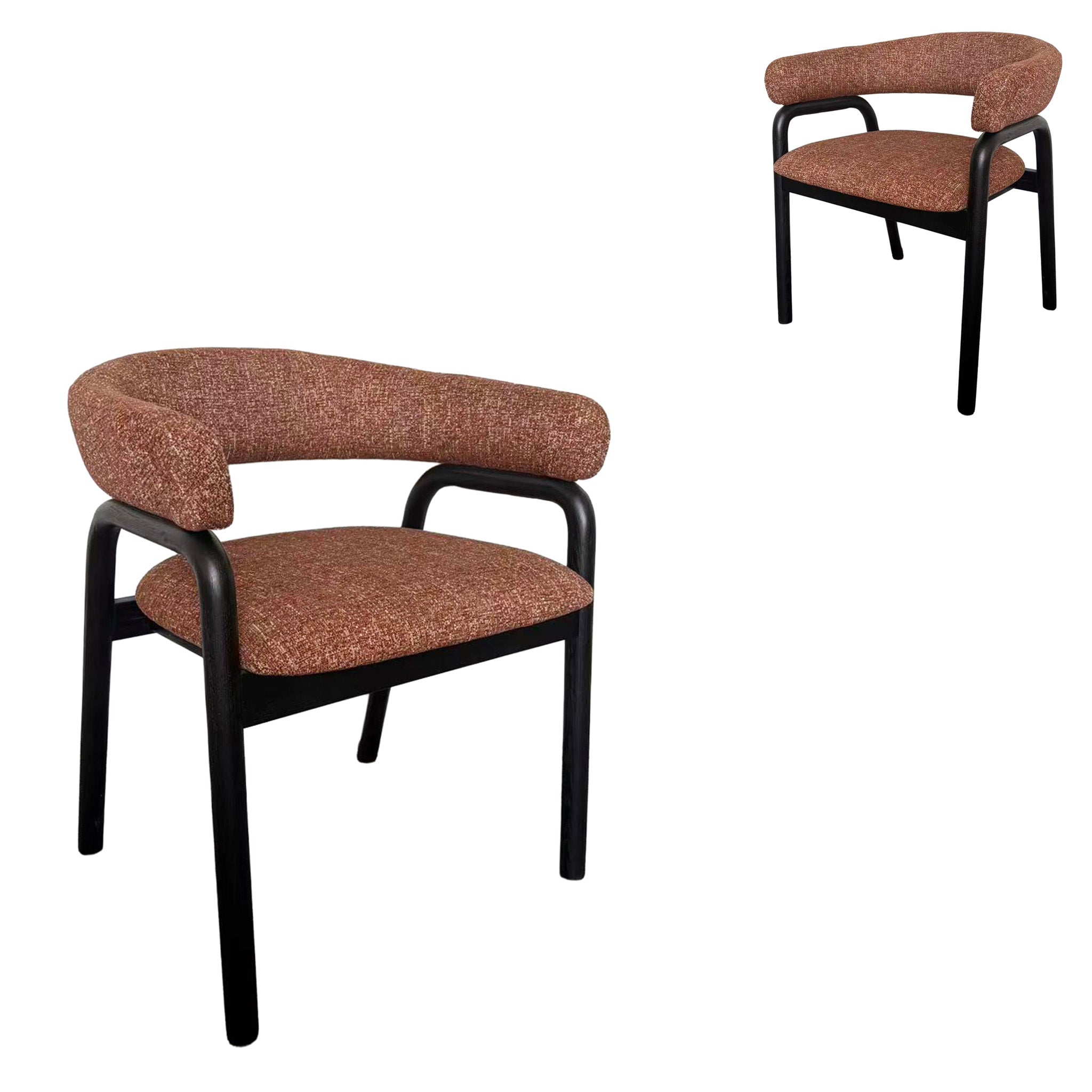 Set of 2 - Soren Black Dining Armchair - California Copper Hanson-Core