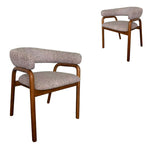 Set of 2 - Soren Distressed Walnut Dining Armchair - California Taupe Hanson-Core
