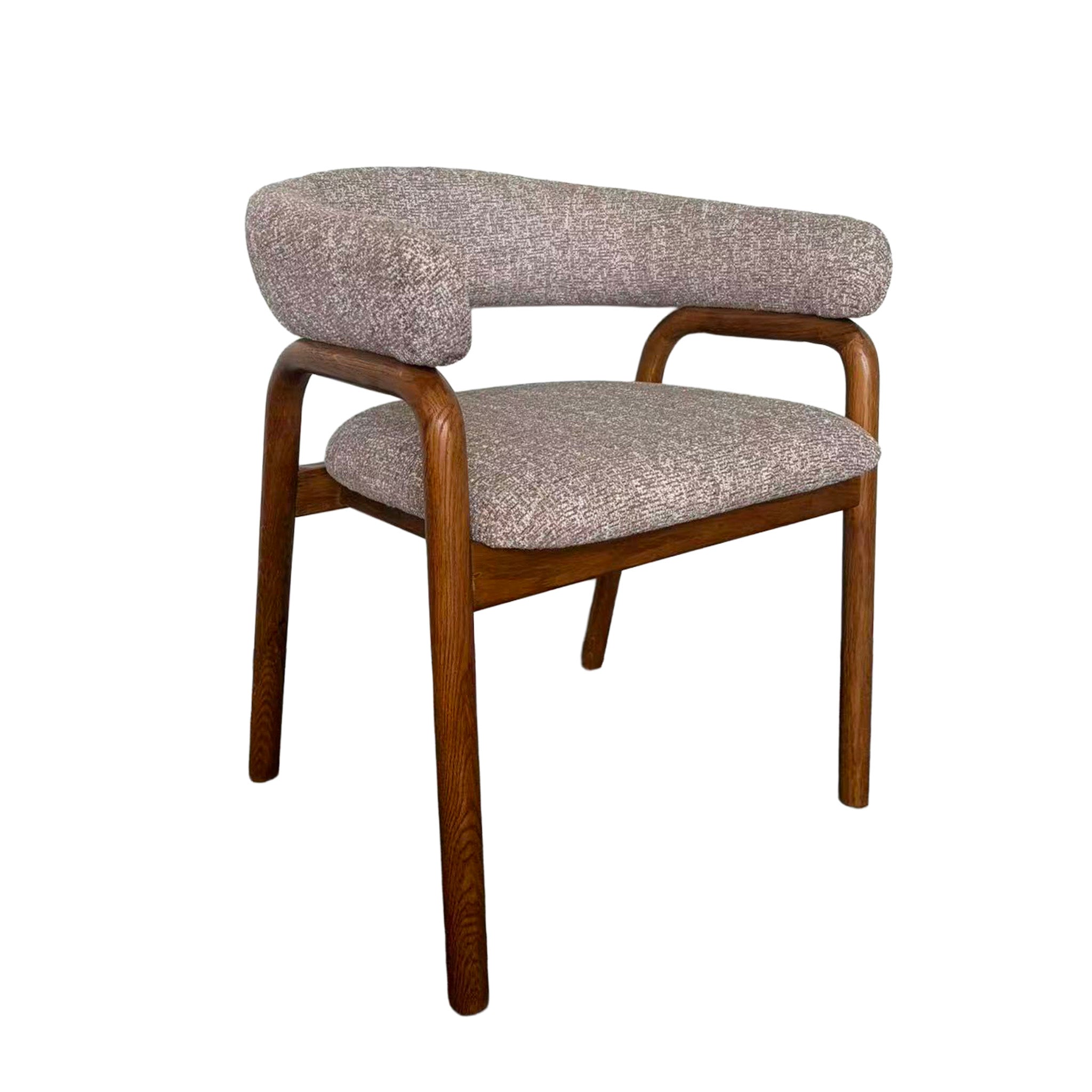 Set of 2 - Soren Distressed Walnut Dining Armchair - California Taupe Hanson-Core