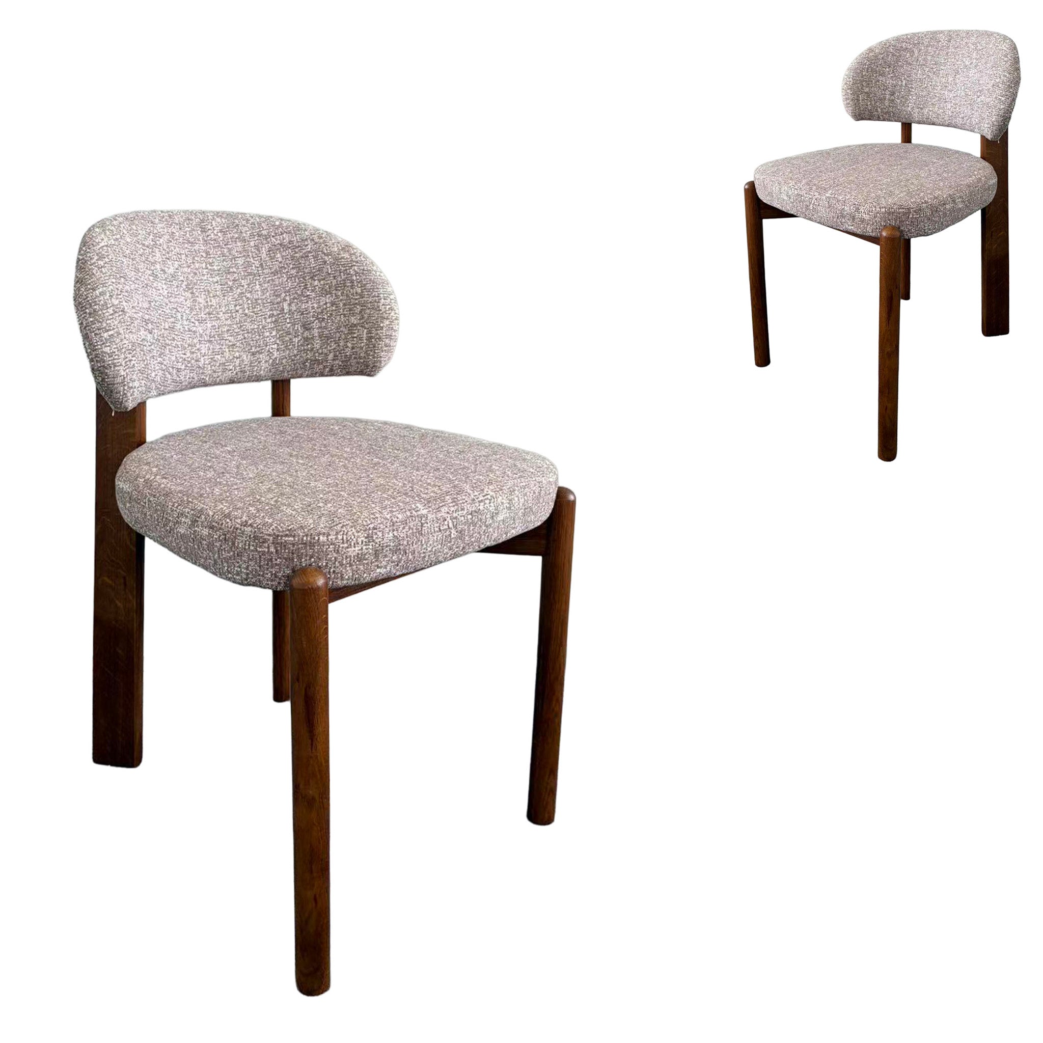 Set of 2 - Ansel Distressed Walnut Dining Chair - California Taupe Hanson-Core