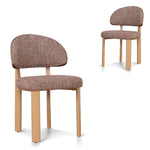 Set of 2 - Calix Natural Dining Chair - California Brown Dining Chair Cino-Core