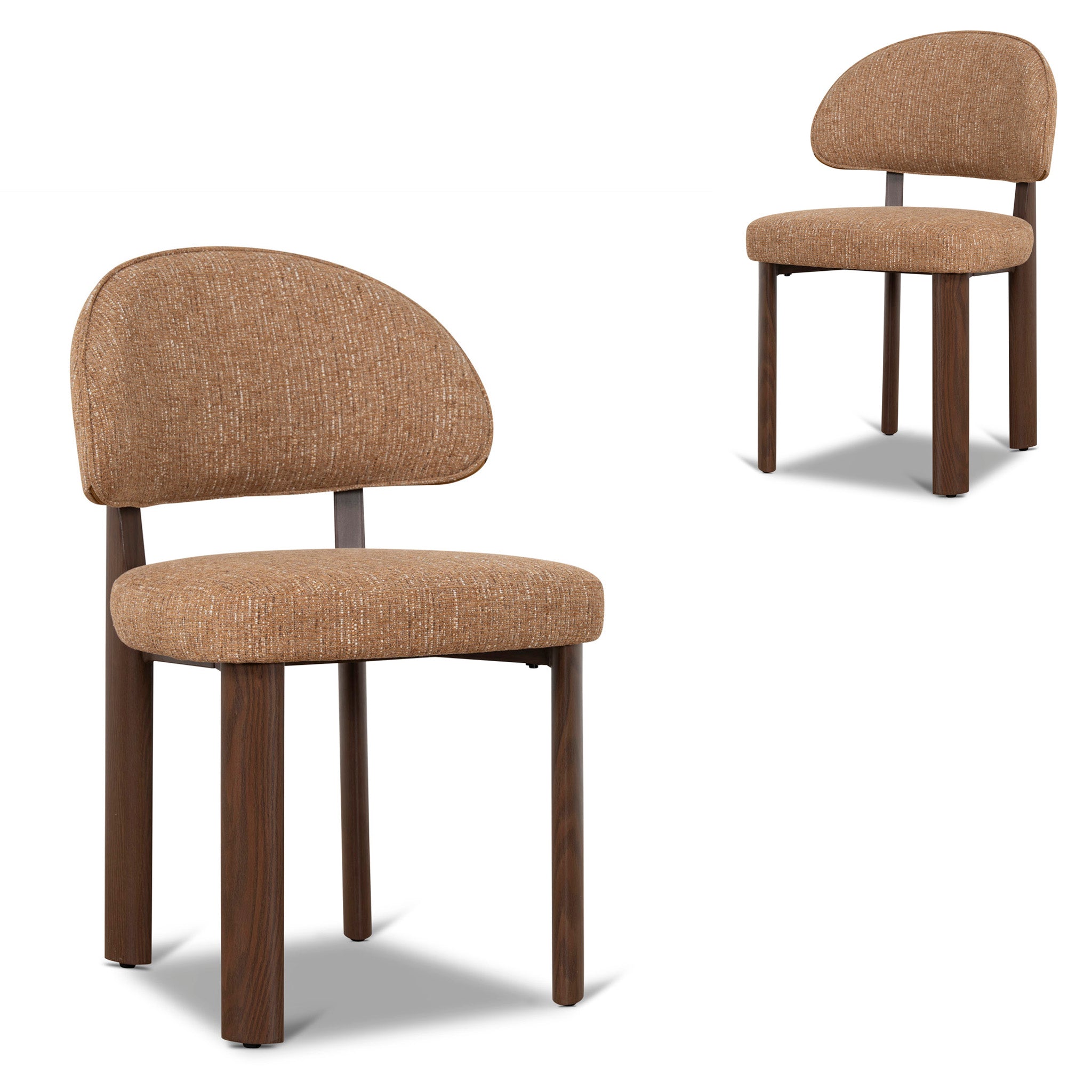 Set of 2 - Calix Walnut Dining Chair - California Camel Dining Chair Cino-Core