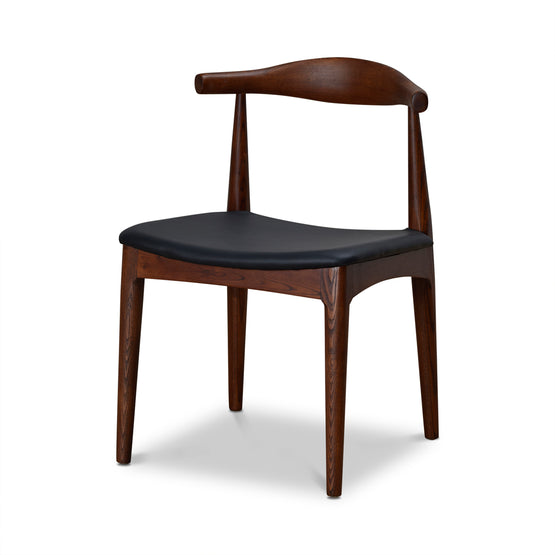 Set of 2 - Henrik Dining Chair - Dark Brown with Black Seat Dining Chair Swady-Core   