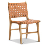 Set of 2 - Xander Dining Chair - Leather Teak & Natural Tan Dining Chair Eastern-Local