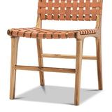 Set of 2 - Xander Dining Chair - Leather Teak & Natural Tan Dining Chair Eastern-Local