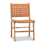 Set of 2 - Xander Dining Chair - Leather Teak & Natural Tan Dining Chair Eastern-Local