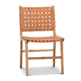 Set of 2 - Xander Dining Chair - Leather Teak & Natural Tan Dining Chair Eastern-Local
