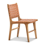 Set of 2 - Xander Dining Chair - Leather Teak & Natural Tan Dining Chair Eastern-Local