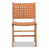 Set of 2 - Xander Dining Chair - Leather Teak & Natural Tan Dining Chair Eastern-Local