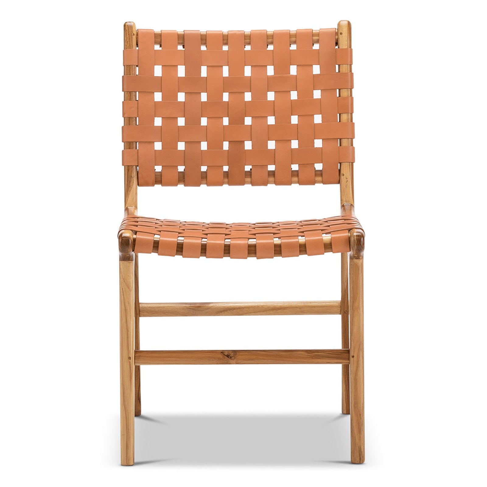 Set of 2 - Xander Dining Chair - Leather Teak & Natural Tan Dining Chair Eastern-Local