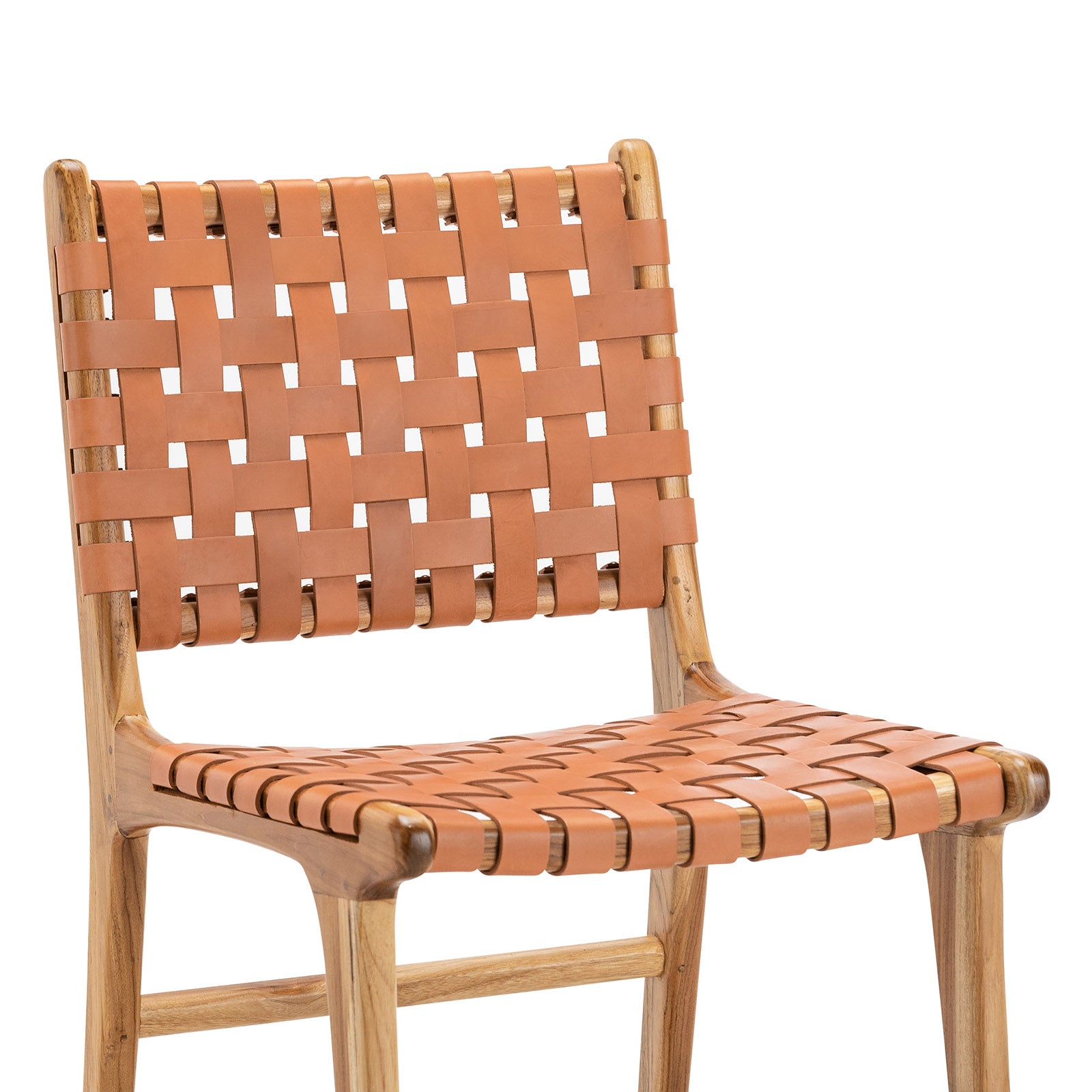 Set of 2 - Xander Dining Chair - Leather Teak & Natural Tan Dining Chair Eastern-Local