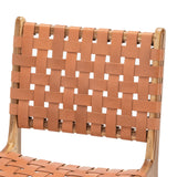 Set of 2 - Xander Dining Chair - Leather Teak & Natural Tan Dining Chair Eastern-Local