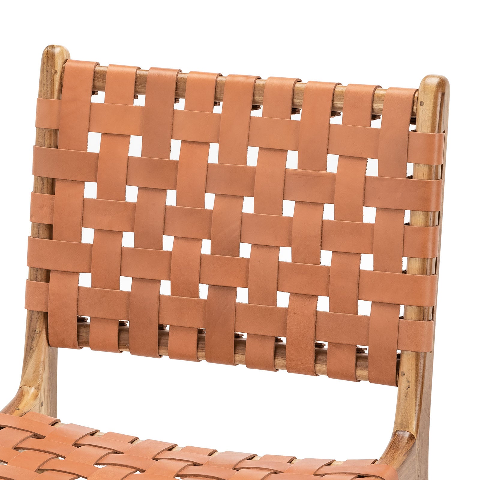Set of 2 - Xander Dining Chair - Leather Teak & Natural Tan Dining Chair Eastern-Local