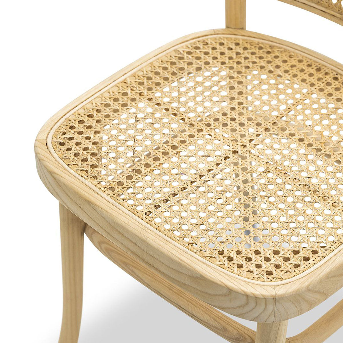 Set of 2 - Zara Teak Wood Cane Dining Chair - Natural Dining Chair Eastern-Local