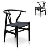 Set of 2 - Harper Wooden Dining Chair - Full Black Dining Chair Swady-Core   