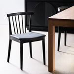 Set of 2 - Garret Wooden Dining Chair - Full Black Dining Chair Swady-Core   