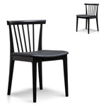Set of 2 - Garret Wooden Dining Chair - Full Black Dining Chair Swady-Core   