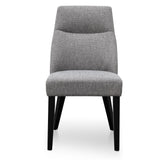 Ex Display - Rivera Fabric Dining Chair - Graphite Grey - Black Legs Dining Chair K Sofa-Core