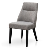 Ex Display - Rivera Fabric Dining Chair - Graphite Grey - Black Legs Dining Chair K Sofa-Core