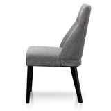 Ex Display - Rivera Fabric Dining Chair - Graphite Grey - Black Legs Dining Chair K Sofa-Core
