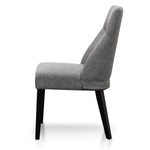 Ex Display - Rivera Fabric Dining Chair - Graphite Grey - Black Legs Dining Chair K Sofa-Core