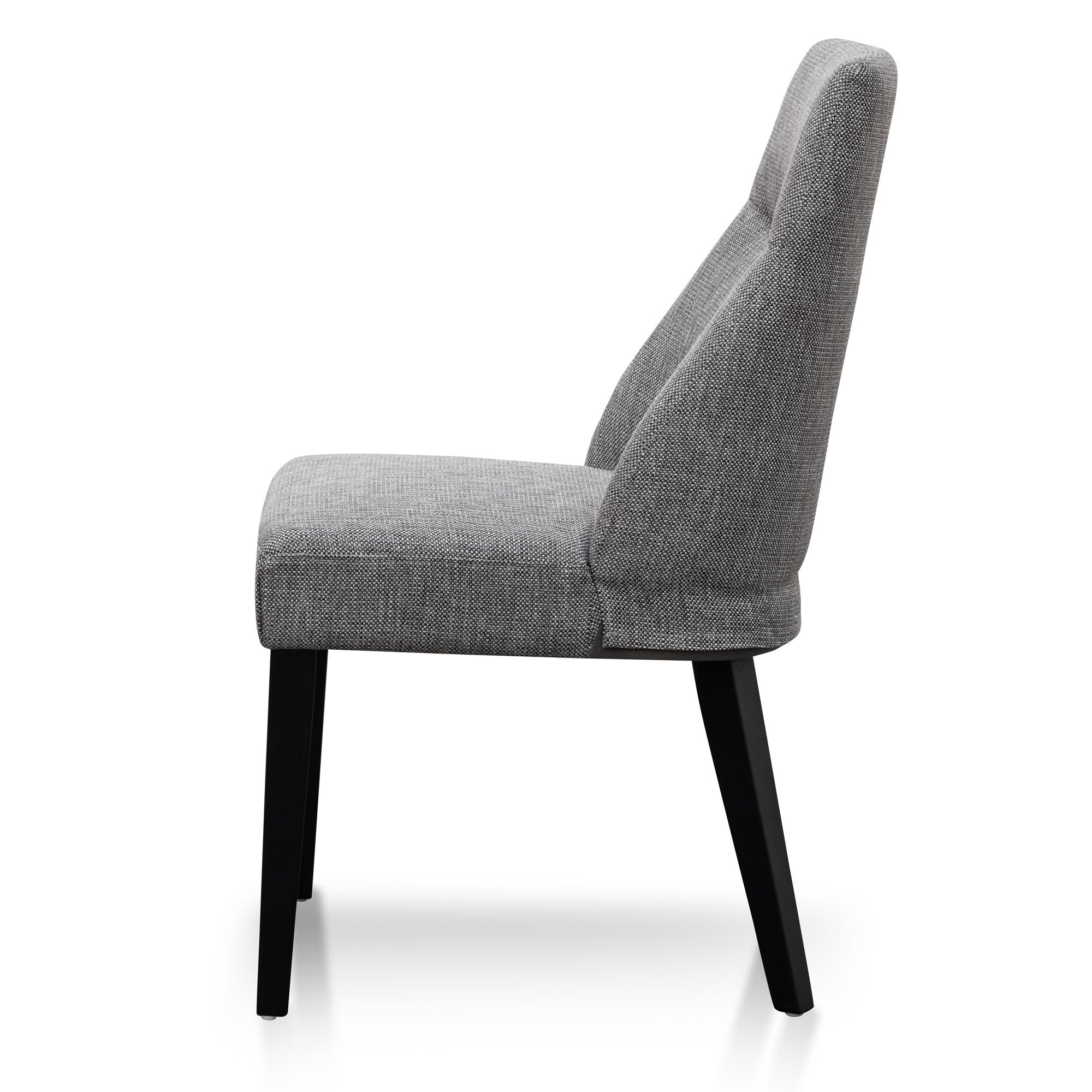 Ex Display - Rivera Fabric Dining Chair - Graphite Grey - Black Legs Dining Chair K Sofa-Core