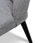 Ex Display - Rivera Fabric Dining Chair - Graphite Grey - Black Legs Dining Chair K Sofa-Core
