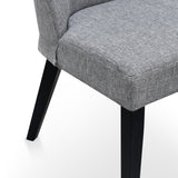Ex Display - Rivera Fabric Dining Chair - Graphite Grey - Black Legs Dining Chair K Sofa-Core