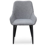Set of 2 - Acosta Fabric Dining Chair - Pebble Grey in Black Legs Dining Chair St Chairs-Core   