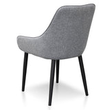 Set of 2 - Acosta Fabric Dining Chair - Pebble Grey in Black Legs Dining Chair St Chairs-Core   